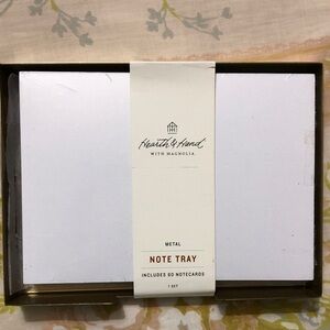 Hearth & Hand Gold Metal Note Tray with Notecards